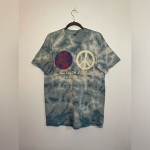 VTG 1989 John Lennon Lyric T Shirt Large Tie Dye Peacetime Graphics